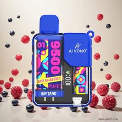 Aivono AIM-TANK 9500 Puffs 18ml E-væske 650mAh Batteri Bringebærblå