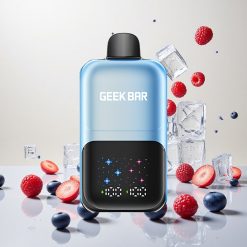 GEEK BAR 2GO 20ml 50000 Puffs To Serier Engangs Vape Pen Blåbær Bringebær Is med Interaktiv Stor Skjerm