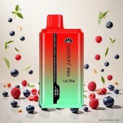 Hayati Pro Ultra 15000 Puffs Blåbær Jordbær Mentol Disposable Vape med 850mAh Batteri