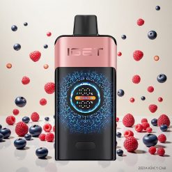 IGET ONE 12000 Puffs Engangsdamp med Blåbær og Bringebær, 2700 mAh Batteri og 0,6 Ohm Dual Mesh Coil