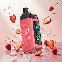 Razz Bar 45000 Puffs Engangs Vape Jordbær Kirsebær Is med 20 mg/ml Nikotin og Justerbar Luftstrøm