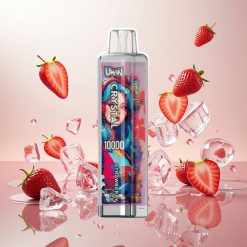 UWIN Crystal 10000 Puffs Engangs E-Damp med Jordbær Is og 18ml Kapasitet