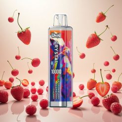 UWIN Crystal 10000 Puffs Engangsdamp Jordbær Bringebær Kirsebær – 18ml / 650mAh