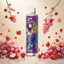 UWIN Crystal 10 000 Puffs Engangs Vape Jordbær Drue – 18ml / 650mAh