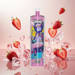 Uwin Shisha Hookah Crystal 20000 Puffs Jordbær Is med 22ml Kapasitet og Mesh Coil