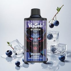 Vapsolo Super 15000 Puffs Engangsdamper Blåbær Solbæris 40ml 850mAh