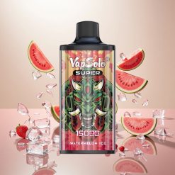 Vapsolo Super 15000 puffs Engangsdamp Vannmelon Is 40ml 20mg/ml Type-C